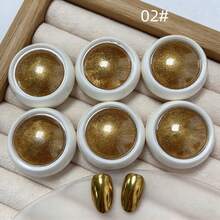 6件組 Y2K 魔鏡美甲粉，魔鏡效果 白色/金色/銀色，適用於美甲裝飾，美甲用品 - 彩色 - 查看 35