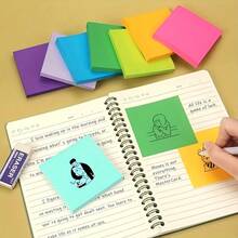 400 Sheets Colorful Sticky Notes, 8 Vibrant Fluorescent Colors, Self-Adhesive With Tear-Off, Suitable For Office, School, Home, Meetings, Reminders And Daily Notes - 400 Sheets, Multicolor - View 6