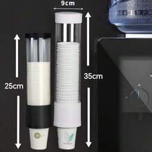 2/1pc Disposable Cup Holder Automatic Dispenser, No Drilling Required, Wall-Mounted, Desktop, Dust-Proof Paper Cup Rack, Water Dispenser, Home Water Dispenser, Large Capacity Dust-Proof Water Cup Storage Side Rack - A - View 16