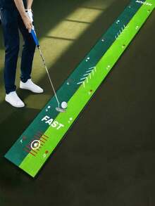 Indoor Golf Putting Mat, Crystal Velvet Practice Carpet, Home Hitting Mat, Easy To Clean Carpet, Putting Green With Distance Markings, Indoor Golf Putting Training, Portable Golf Practice Equipment, Christmas Gift - Multicolor - View 10