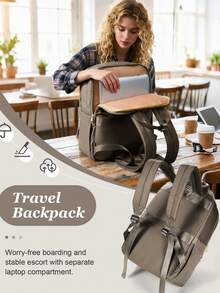 Unisex Travel Backpack, Fits 15.6 Inch Laptop, For College, Meets Airline Carry-On Personal Item Standards, Laptop Business Commute Sports Backpack - Khaki - View 7