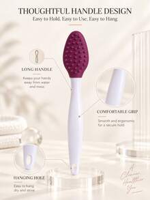 Dual-Sided Silicone Facial Cleansing Brush With Dense Soft Tips And Rounded Massage Nodes, Face Wash Tool For Daily Cleansing, Gentle Exfoliating And Skin Care Routine, Easy-Grip Beauty Accessory For Women' Home, Travel And Multiple Color Options - Multicolor - View 2