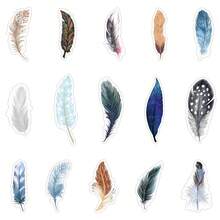 Colorful Feather Stickers, Arts & Crafts, For Decorating Stationery, Water Bottles, Luggage, Refrigerators, Skateboards, Guitars - one-size - View 6