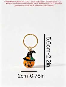 1pc Halloween Funny Pumpkin Hat Pendant, Cartoon Best Friend Bag Charm Ghost Hanging Decor Pumpkin Series Gift - Multicolor - View 5