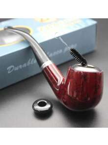 1pc Red Pipe, Classic Curved Design, Portable And Detachable - Multiple Colors - View 9