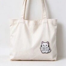 Funny Spanish Quote Cat Enamel Pin, Grumpy White Cartoon Cat Brooch, Cute Badge For Backpack Hat Clothing Decor, Lovely Gift For Man Women - Black and White - View 11
