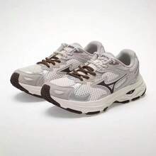 Mizuno New RACER S Retro Casual Shoes, Unisex Breathable Outdoor Jogging Shoes - Off-white/Grey - View 7