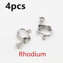 4pcs Brass Screw Ear Clip Earring Settings Rotate Pads Earring Findings Base Blank Bezel For Jewelry Making Findings - 15x13mm - View 7