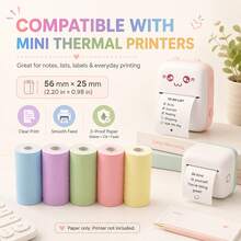 3/5/7/10Rolls Color Thermal Printer Paper For Mini Printer, 57 X 25mm, Mini Pocket Printer Paper For Most Instant Cameras, Instant Camera Refill Mini Printer Paper, Perfect For DIY Photos, Notes & Journals - View 10