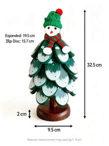 3Pcs/4Pcs/5Pcs Christmas Tree Wooden Coaster Set Snowman Heat Insulated Anti-Scald Foldable Cup Mat, Expandable Xmas Table Trivet Holiday Decor For Home Dining Restaurant, Cute Christmas Gift - Multicolor - View 11
