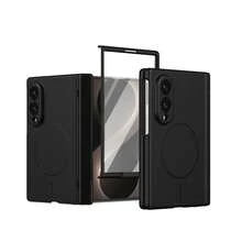 VIETAO 磁吸無線充電可折疊手機殼，附鋼化 Galaxy 螢幕保護貼，全包覆手機殼，相容 Galaxy Z Fold 8 Ultra 7 6 5 4，相容 iPhone Duo - 黑色 - 查看 13