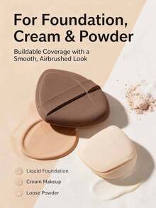 2pcs Thickened Marshmallow Milk Skin Mousse Air Cushion Powder Puff, Soft And Fluffy Touch, Fine And Soft Texture, Doesn't Absorb Too Much Powder, Dry And Wet Dual Use Suitable For Foundation, Even And Smooth Application Without Caking, Essential For Daily Makeup And Touch-Ups - Multicolor - View 5