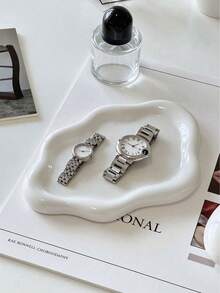1/2pcs Elegant Cloud-Shaped Single-Layer Storage Tray, Premium Jewelry And Perfume Display Stand, Multi-Functional Key, Lipstick And Small Item Organizer, Vanity, Bathroom, Bedroom, Office Decor And Holiday Gift, Accessory Holder, Accessory Tray, Jewelry Tray, Jewelry Storage Box, Christmas Gift - Multicolor - View 4