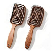 1pc Professional Straightening Hair Brush, Smooth Frizz, Unisex Hair Comb, Dry & Wet Use - Multicolor - View 6