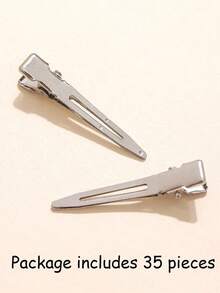 15/35pcs Silver Metal Duckbill Hair Clips, Salon Sectioning Clips, Single Tooth Hair Clips, Suitable For Hair Styling, Hair Dyeing And Hair Accessory Crafting - Silver - View 7