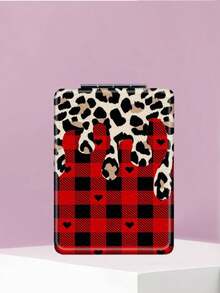 1PC Millennium Y2K Series Portable Vanity Mirror, Foldable Lightweight Ultra-Thin Convenient Hand Mirror, PU Leather, Suitable For Multiple Scenarios And All People, Rectangular Mirror, Pocket Mirror, Cartoon Flower Leopard Print Lips Letter Pattern Design, Exquisite And Delicate, Easy To Carry, Handheld Makeup Mirror, 180° Flip Cover Multi-Function Mini Mirror - Multicolor - View 8