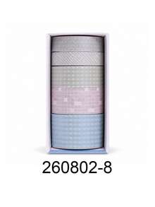 5 Rolls/Box Of Multi-Size Vintage Tapes With Designs Like Hearts, Polka Dots, Stars, Plaid, And Bows. PET Tape, Perfect For Stationery, Cards, And Scrapbook Decoration. - Sets - View 13