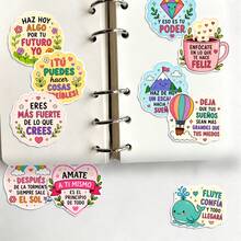 50Pcs Self‑Care Positive Affirmation Stickers, Cute Pastel Rainbow Reminder Text Vinyl Decals, Waterproof Stickers For Laptop, Water Bottle, Phone, Kindle, Journal, Scrapbook, DIY Stationery Decor - Multicolor - View 6