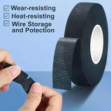 5 Rolls High Temperature Resistant Self-Adhesive Cloth Tape, Heat Resistant Noise Reduction, Used For Car, Engine, Wire & Cable Protection, Car Wiring Harness, Engine Protection, Flexible Tape, High Temperature Resistant Material - 10M Long - View 4