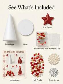 1pc DIY Beaded Christmas Tree Craft Kit-A Whimsical, Miniature Tabletop Christmas Tree Featuring Colorful Beads And A Star Topper. Perfect For Holiday Crafting, Christmas Table Centerpieces, Handmade Gifts, Home Decor, And Family Craft Nights. - Multiple Styles - View 6