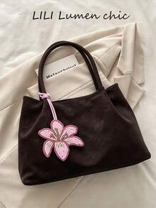 Desain yang lembut dan nyaman, kain lembut yang nyaman disentuh, bodi yang luas untuk menyimpan buku, laptop, dan barang-barang pribadi lainnya. Desain pegangan ganda minimalis, gaya sederhana namun mewah, cocok untuk bepergian dan sekolah, mudah dipadukan dengan berbagai pakaian minimalis. - Coffee Brown - View 1