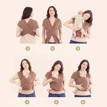 1pc All-In-One Baby Wrap Carrier, Suitable For Newborns To Toddlers, Easy To Wear, Hands-Free, Lightweight Parent-Child Baby Carrier - One Size (Multi-color) - View 4