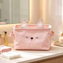 Cute Cartoon Animal Storage Basket, Desktop Organizer Box, Desk Stationery And Bookshelf Storage Box, Wardrobe Miscellaneous Storage Box, Underwear Divider Storage Box, Storage Box, Foldable Miscellaneous Storage Box, Built-In Waterproof Coating, Cartoon Desktop Frame Miscellaneous Cosmetics Storage Box, Stationery Storage Basket, Cute 4 Colors With Ears Desktop Box - Multicolor - View 15