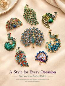 Vintage Peacock Brooch For Women Rhinestone Bird Pin Party Banquet Jewelry Accessory Gift - Peacock - View 5