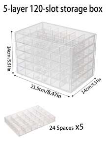 1pc Jewelry Box, Acrylic Jewelry Storage Box, Suitable For Jewelry And Accessories. Drawer Design For Easy Access, Transparent Minimalist Style Perfect As A Gift For Wife Or Daughter On Halloween, Thanksgiving Or Christmas! Back To School Dorm Storage - Multicolor - View 13