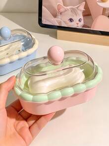 Double Layer Soap Box With Lid, Creative Cute Portable Dust-Proof Lightweight Space-Saving Draining Soap Storage Rack, Bathroom Accessories, Travel Essentials, Desktop Living Room Home Decor, School Dorm Supplies - Soap Box - View 13