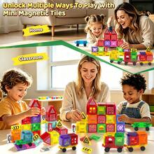Mini Stained Window Wheel Accessory Set, Transparent Mini Wheels, Compatible With Magnetic Building Blocks, DIY Car Model Assembly Parts, Christmas & Birthday Educational Gift For Kids - Multicolor - View 3