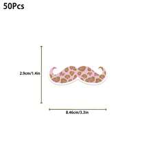 50Pcs Colorful Leopard Print Mustache Stickers, Cool Funny PVC Stickers For Laptop Water Bottle Luggage DIY Decoration - Multicolor - View 2