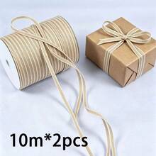 1/2/3pcs White Edge Fish Pattern Linen Ribbon, Fish Pattern Satin Ribbon, Bouquet Gift Wrapping Souvenir Decoration Accessories, Suitable For Gift Wrapping, Wedding Bouquets, Birthday Gifts, Handmade, Holiday Party Decoration - Multicolor - View 11