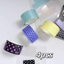Aesthetic Multi-Color Polka Dot Washi Tape Roll, Cute Dot Pattern Decorative Masking Tape, Removable Self-Adhesive Paper, Suitable For Diary, Notebook, Photo Album Decoration - A - View 15