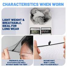24 Inches Hair Nets Elasticity Invisible Elastic Mesh For Food Service, Black Hair Net For Ballet Bun - View 5
