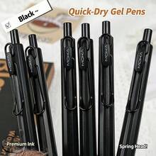 6pcs Black Warrior Pens - 0.5mm Tip, Smooth Writing, Plastic Material - Suitable For School And Office Use, Back To School Essential - Gel Pen - View 2