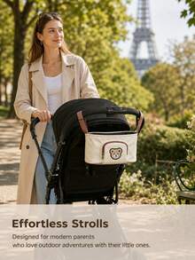 1pc Large Capacity Multifunctional Portable Stroller Organizer Bag, Hanging Storage Bag For Stroller, Baby Stroller Storage Bag, Fashionable Mommy Bag For Baby Care, Mother's Travel Organizer Bag, Multifunctional Stroller Hanging Bag - Multicolor - View 5