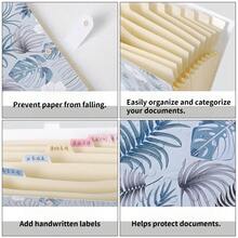 1pc A4 Elegant Accordion File Organizer, Document Divider, Includes 1 Label Sticker, Office Document Storage, File Folder - Single Piece - View 3