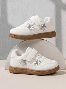 1 Pair All-Season Fashion Casual All-Match Versatile Comfortable Soft Sole Lightweight Flat Sports Sneakers Skate Shoes For Boys Spring Summer - White - View 1