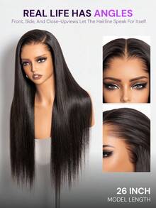 MEGALOOK 100% Human Hair Straight Lace Front Wig 13x4 Transparent Lace Natural Color Straight Hair Micro Knots 12-30 Inches Women Beginner Friendly - SNatural - View 8