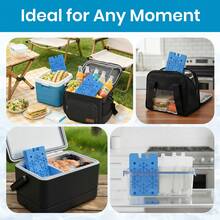 6-Pack Slim Portable Freezer Blocks For Travel Picnic Cooler Bags Lunch Box Leak-Proof Ice Packs Keep Food Cold For Hours - Blue - View 7