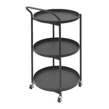 Metal Frame Serving Cart For Kitchen, Dining Room, Rolling Bar Cart, Mobile Storage Cart - Black - View 7