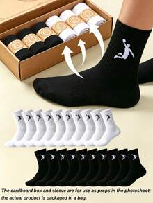 1/3/5/10 Pairs Of Men's Mid-Calf Crew Socks,Breathable,Moisture-Wicking,Soft,All Season Comfort For Sports/Daily/Casual - Multicolor - View 2