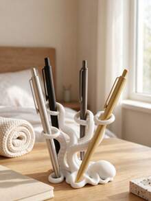10pcs Octopus Shaped Pen Holder, Multifunctional Toothbrush Storage Rack, Creative Desktop Stationery Organizer, White Decorative Stand, Suitable For Home Office, Study Desk, Bathroom, Bedroom, Back To School, Birthday Gift, Desktop Decoration - Multicolor - View 3