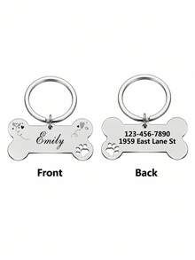 [Double-Sided Customized] 1pc Personalized Pet ID Tag, Customized Dog Name Heart Pattern Tag, Engraved Customized Cat Tag, Heart Pattern, Dog ID Tag Pet Collar, Exquisite Pet Accessory, Gift - Multicolor - View 6