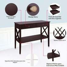 Sofa & Console Tables - Brown - View 6