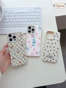 3件裝彩色印花元素 TPU 防震全包覆手機殼 精準保護套 適用於 Apple 11/12/13/14/15/16/17 Pro Max - 彩色 - 查看 1