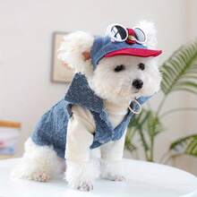 5pcs Pet Hat Dog Fashion Fashion Glasses Baseball Cap - Red Brim White Sun Protection Hat, Suitable For Teddy Bear And Small Dogs - Multicolor - View 6