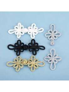 5pcs Black Dragonfly Shaped Chinese Style Frog Buttons, Vintage Handmade Traditional Cheongsam Buttons, DIY Clothing Sewing Accessories - A - View 4