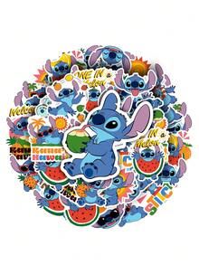 50PCS New Stitch Cartoon Series Printed Stickers, Notebook, Water Bottle, Luggage, Laptop, Cartoon Planner Decorative Stickers - Multicolor - View 4